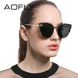 AOFLY Sunglasses Cat Eye Ladies Sunglasses 2017 Luxury Classic Women Fashion Shades Brand Designer Alloy Legs Points AF7964
