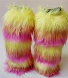 Fashion women Winter Warm Leg Warmers Faux Fur 40cm Boots Shoes Cover Cuff Furry Soft leg Ankle warmer