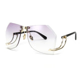 ROYAL GIRL Oversized Sunglasses Women Rimlesss Brand Designer Elegant Lady Female Optics Clear lens ss143