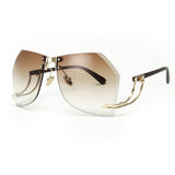 ROYAL GIRL Oversized Sunglasses Women Rimlesss Brand Designer Elegant Lady Female Optics Clear lens ss143