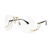ROYAL GIRL Oversized Sunglasses Women Rimlesss Brand Designer Elegant Lady Female Optics Clear lens ss143