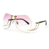 ROYAL GIRL Oversized Sunglasses Women Rimlesss Brand Designer Elegant Lady Female Optics Clear lens ss143