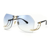 ROYAL GIRL Oversized Sunglasses Women Rimlesss Brand Designer Elegant Lady Female Optics Clear lens ss143