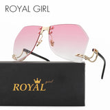 ROYAL GIRL Oversized Sunglasses Women Rimlesss Brand Designer Elegant Lady Female Optics Clear lens ss143