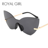 ROYAL GIRL New Rimless Cat Eye Women Sunglasses Brand Designer Retro Oversized Frame For Ladies ss513