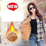 Velvet Thick Warm Women's Plaid Shirt Female Long Sleeve Tops M-XXL Winter Fleece Casual Check Blouse Autumn Clothes T77710A