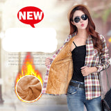 Velvet Thick Warm Women's Plaid Shirt Female Long Sleeve Tops M-XXL Winter Fleece Casual Check Blouse Autumn Clothes T77710A