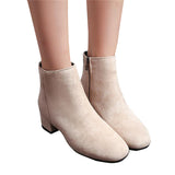 HEE GRAND Women's Shoes Ankle Boots Fashion High Heel Boots Zipper with Flock Autumn Shoes for Woman  XWX5950