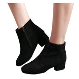 HEE GRAND Women's Shoes Ankle Boots Fashion High Heel Boots Zipper with Flock Autumn Shoes for Woman  XWX5950