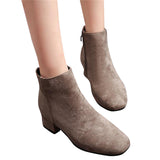 HEE GRAND Women's Shoes Ankle Boots Fashion High Heel Boots Zipper with Flock Autumn Shoes for Woman  XWX5950