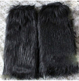 Fashion women Winter Warm Leg Warmers Faux Fur 40cm Boots Shoes Cover Cuff Furry Soft leg Ankle warmer