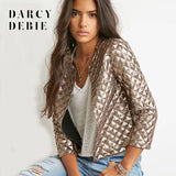 Darcydebie fashion shoes case grain full sequined jacket Joker 7 minutes of sleeve coat of cultivate one's morality