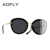 AOFLY BRAND DESIGN Fashion Ladies Cat Eye Sunglasses Metal Legs Polarized Sunglasses Women Oculos Gafas A137