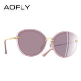 AOFLY BRAND DESIGN Fashion Ladies Cat Eye Sunglasses Metal Legs Polarized Sunglasses Women Oculos Gafas A137