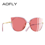 AOFLY BRAND DESIGN Fashion Lady Polarized Sunglasses Women Unique Frame Cat Eye Sun Glasses Gafas UV400 A106