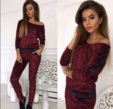 2018 Fashion Velvet Women Sets Long Sleeve Bodycon Slim Sweat Suits Tracksuit Sweatshirt Two Piece Trouser Women Clothes S81901A