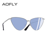 AOFLY BRAND DESIGN Sexy Ladies Cat Eye Sunglasses Fashion Metal Frame Sunglasses Women 2018 UV400 Goggles A99