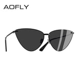 AOFLY BRAND DESIGN Sexy Ladies Cat Eye Sunglasses Fashion Metal Frame Sunglasses Women 2018 UV400 Goggles A99