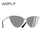 AOFLY BRAND DESIGN Sexy Ladies Cat Eye Sunglasses Fashion Metal Frame Sunglasses Women 2018 UV400 Goggles A99