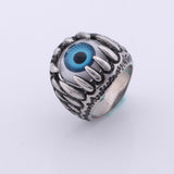 U7 Stainless Steel Blue Eye Amulet Ring Rock Punk Men Jewelry GR380[17