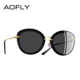 AOFLY BRAND DESIGN Fashion Ladies Cat Eye Sunglasses Metal Legs Polarized Sunglasses Women Oculos Gafas A137
