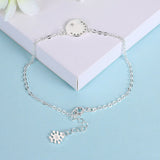 S925 Sterling Silver Ladies Round Art Design Ornament Bracelet Simple Jewelry