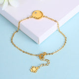 S925 Sterling Silver Ladies Round Art Design Ornament Bracelet Simple Jewelry