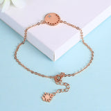 S925 Sterling Silver Ladies Round Art Design Ornament Bracelet Simple Jewelry