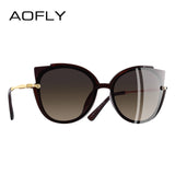 AOFLY BRAND DESIGN Fashion Lady Polarized Sunglasses Women Unique Frame Cat Eye Sun Glasses Gafas UV400 A106