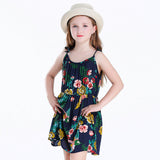 Belababy Baby Girl Summer Dress 2018 New Princess Kids Strapless Flora Print Beach Dresses For Girls Bohemian Beachwear Clothes