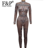 Lux Crystal Rhinestones Bodysuit Outfits Women's Celebrity Birthday Stage Dance Wear Stage Costumes For Singers