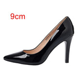 TRUSIFY 2018 Ohkite Lady Fancy Dress Pump Women Spring Summer Genuine Patent Leather Point Toe Thin High Heels Shoes Office 9cm