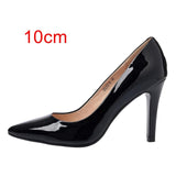 TRUSIFY 2018 Ohkite Lady Fancy Dress Pump Women Spring Summer Genuine Patent Leather Point Toe Thin High Heels Shoes Office 9cm