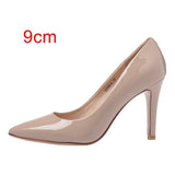 TRUSIFY 2018 Ohkite Lady Fancy Dress Pump Women Spring Summer Genuine Patent Leather Point Toe Thin High Heels Shoes Office 9cm