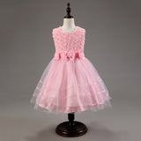 Baby Kids Girl Tulle Dress Sleeveless Bowknot Flora Princess Lovely Tutu Dresses