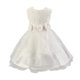 Baby Kids Girl Tulle Dress Sleeveless Bowknot Flora Princess Lovely Tutu Dresses